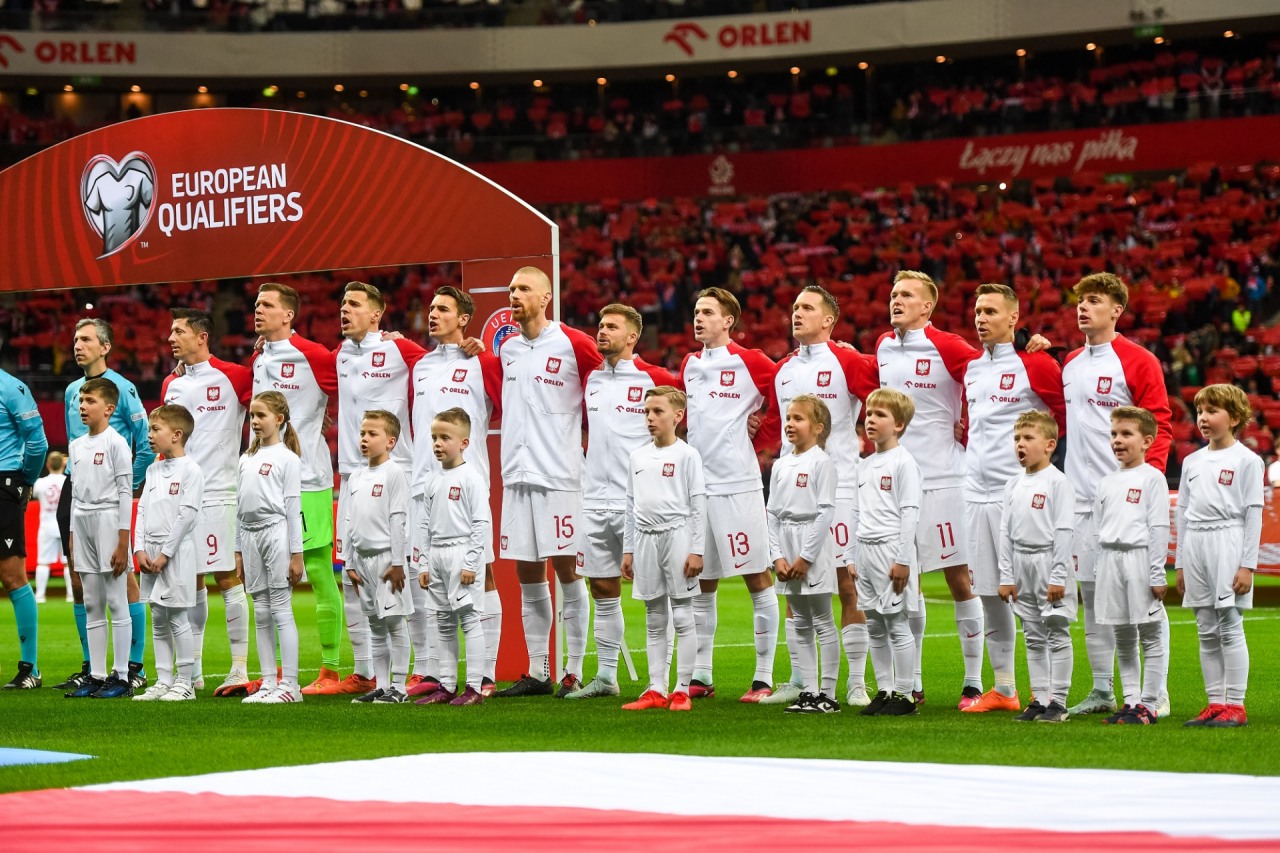 Drużyna Reprezentacji Polski podczas eliminacji Mistrzostw Europy UEFA EURO 2024.