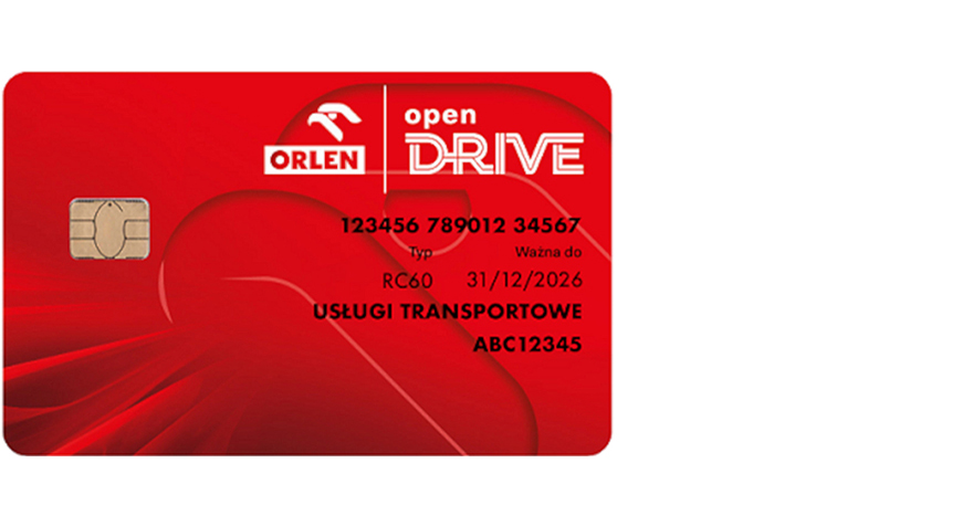 Karta flotowa ORLEN OPEN DRIVE, przeznaczona dla średnich i dużych przedsiębiorstw