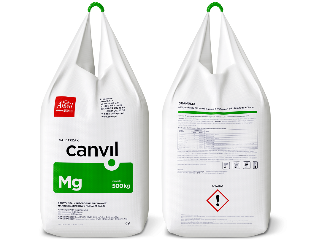 Nawozy ANWIL - ORLEN. Opakowanie nawozu azotowego Canvil, producenta ANWIL.