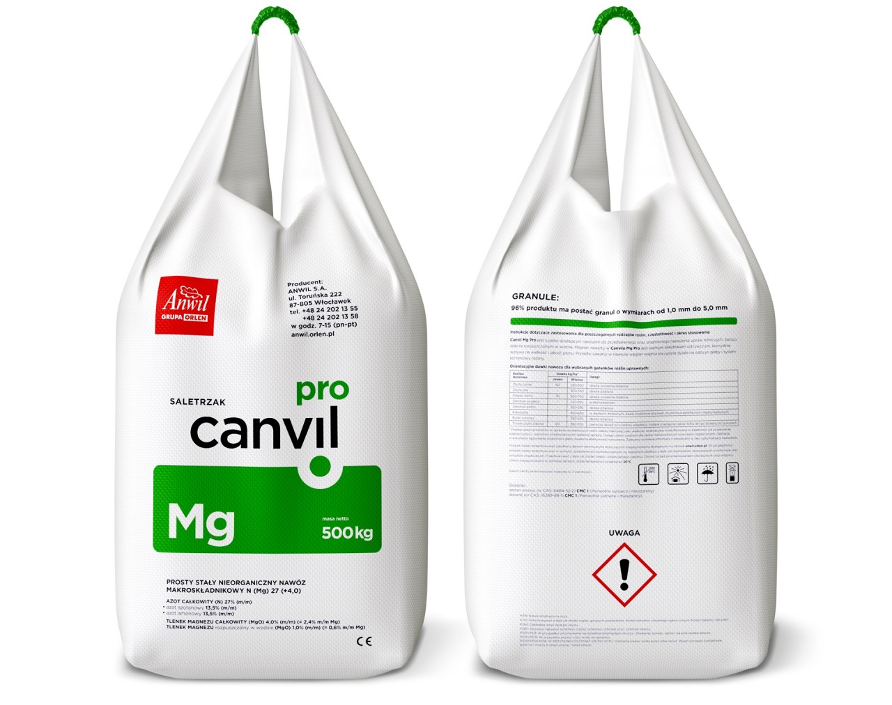 Nawozy ANWIL - ORLEN. Opakowanie nawozu azotowego Canvil, producenta ANWIL.
