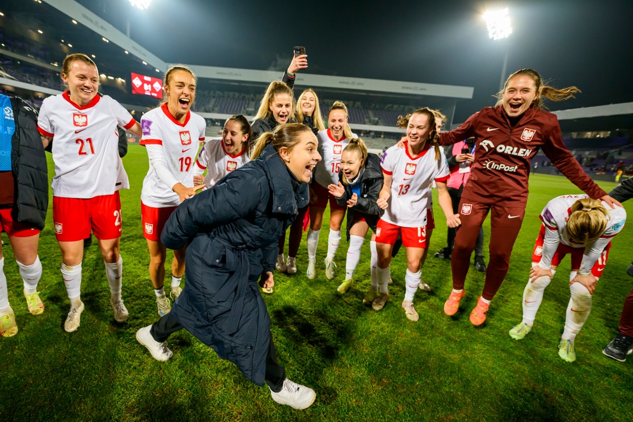 03.12.2024 AUSTRIA , WIEDEN,  PILKA NOZNA KOBIET ( WOMEN'S FOOTBALL)   MECZ BARAZOWY  MISTRZOSTW EUROPY KOBIET UEFA EURO 2025    AUSTRIA - POLSKA( GAME AUSTRIA - POLAND  ) NZ. NINA PATALON. RADOSC
FOTO RADOSLAW JOZWIAK/CYFRASPORT
