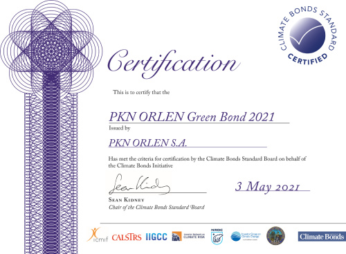 ORLEN OZE i zrównoważony rozwój. Certyfikat Climate Bonds Standard wydany dla ORLEN.